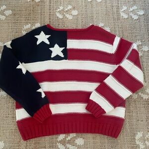 Vintage Tommy Hilfiger American Flag Sweater 100% Cotton